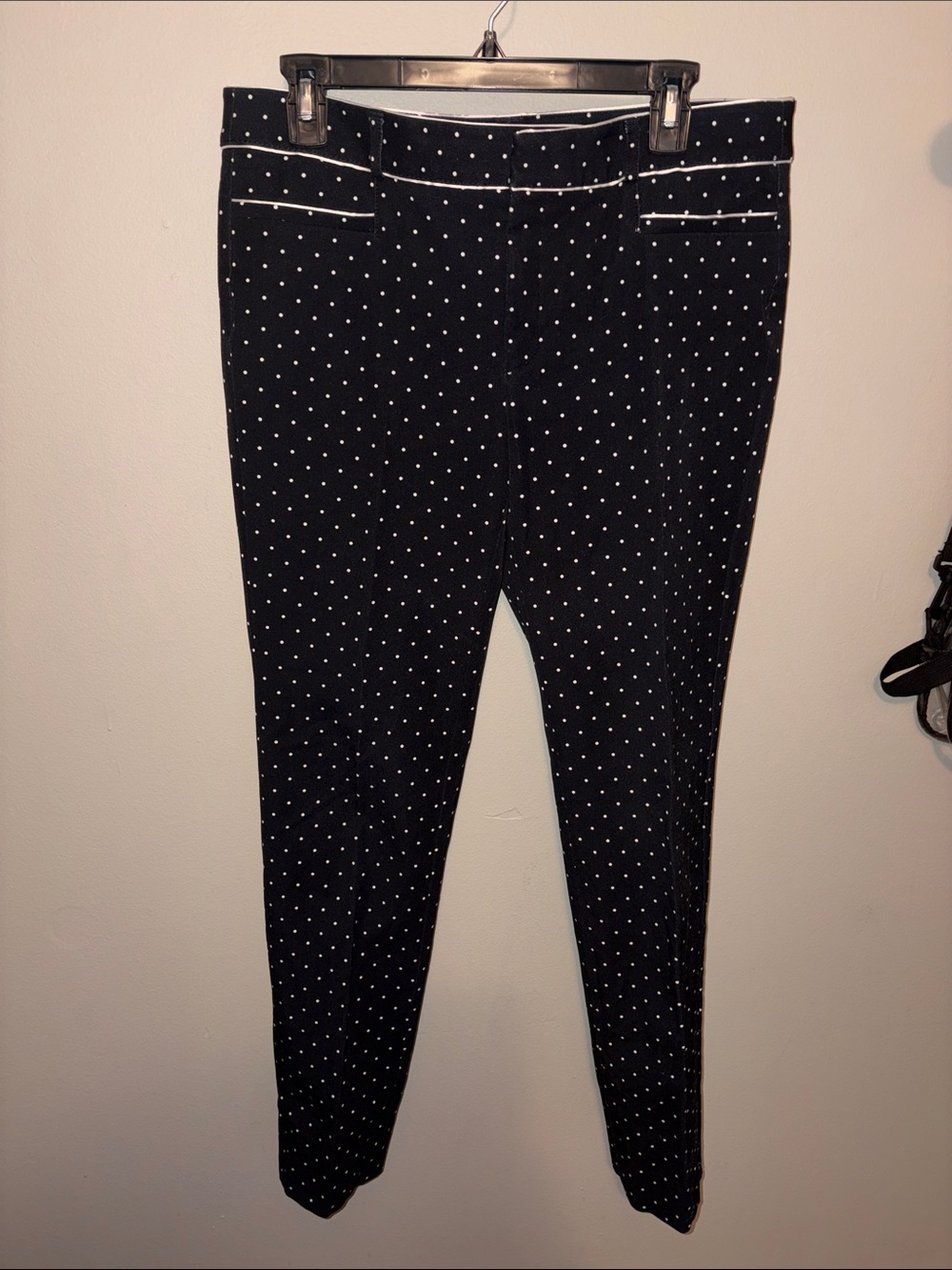 Banana Republic Black Skinny Polka Dot Pants